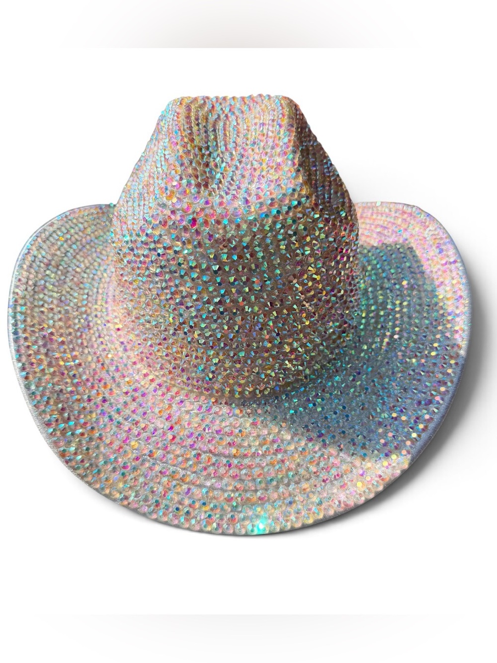 ✨ BRAND NEW W/TAG-FULL rhinestone cowgirl hat. So sparkly, white & silver.